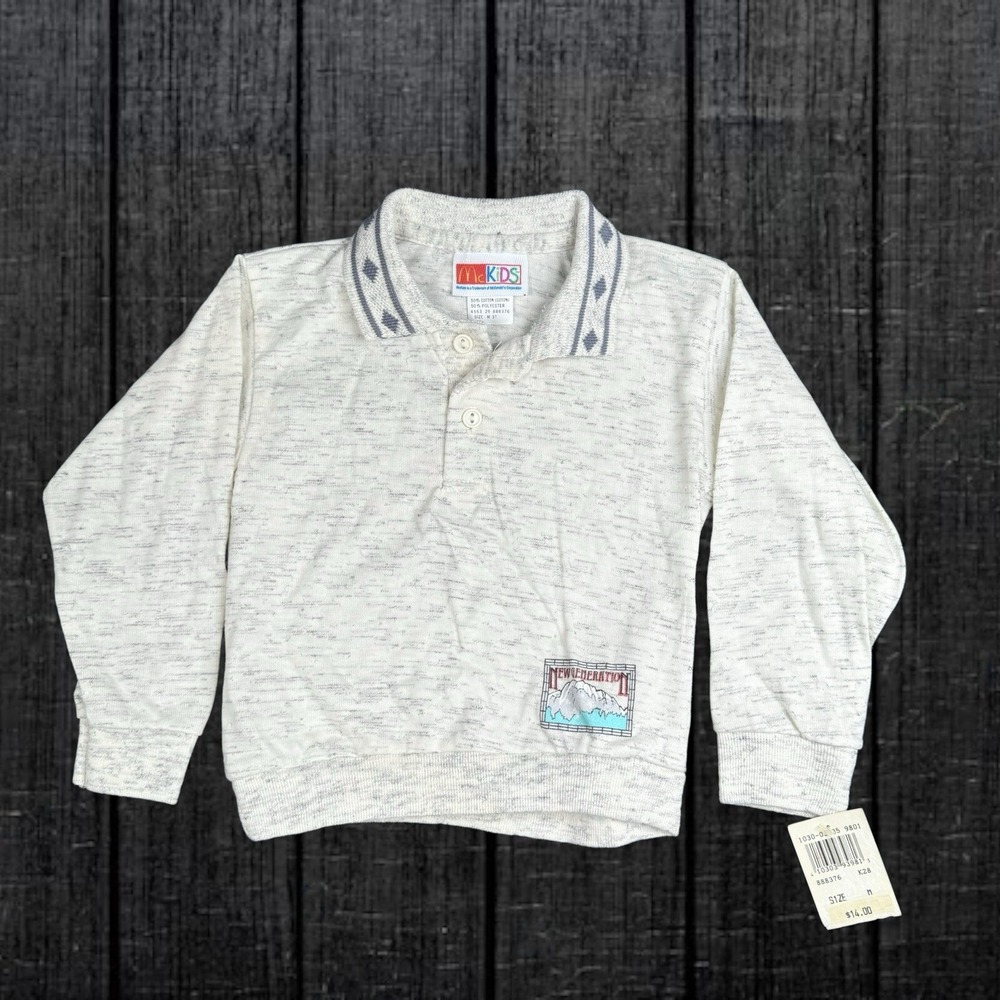 NEW - VTG 90s McDonalds McKids Longsleeve Polo Shirt - New Generation Toddler 3T